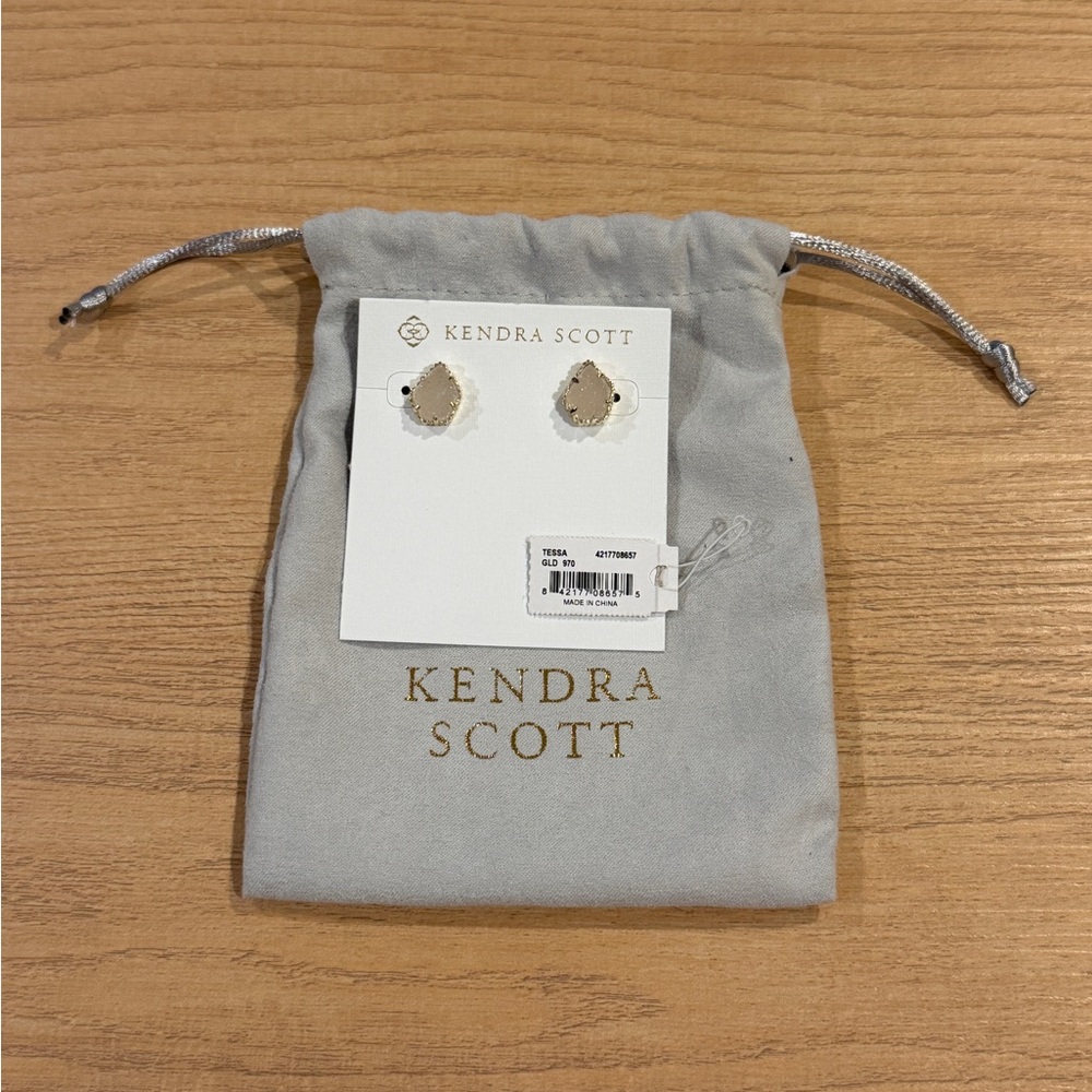 Kendra Scott Tessa Gold Stud Earrings, Iridescent Drusy